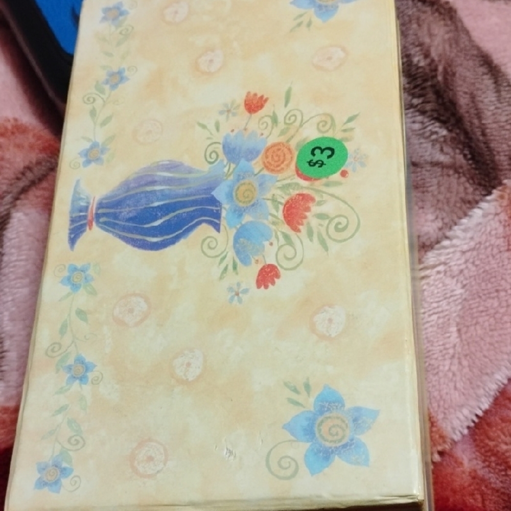 Floral Patterned Box with Blue and Red Design